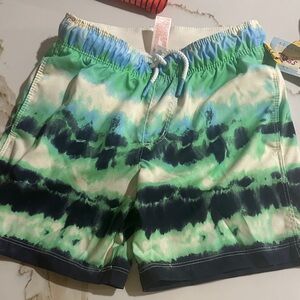 Cat & Jack Green Tie-Dye Kids Swim Shorts